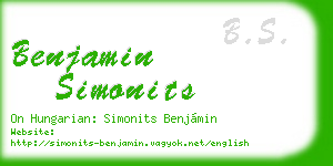 benjamin simonits business card